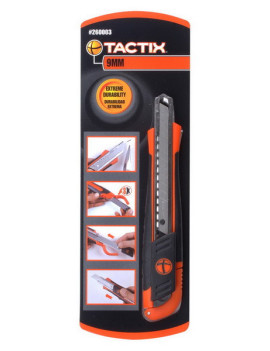 Cutter rétractable en plastique 9mm / 260003 - TACTIX