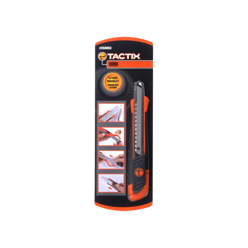 Cutter rétractable en plastique 9mm / 260003 - TACTIX