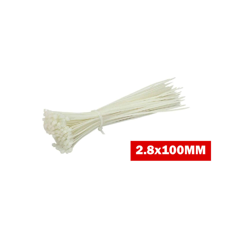 ATTACHE CABLE 100PC BLANC 2.8X100MM