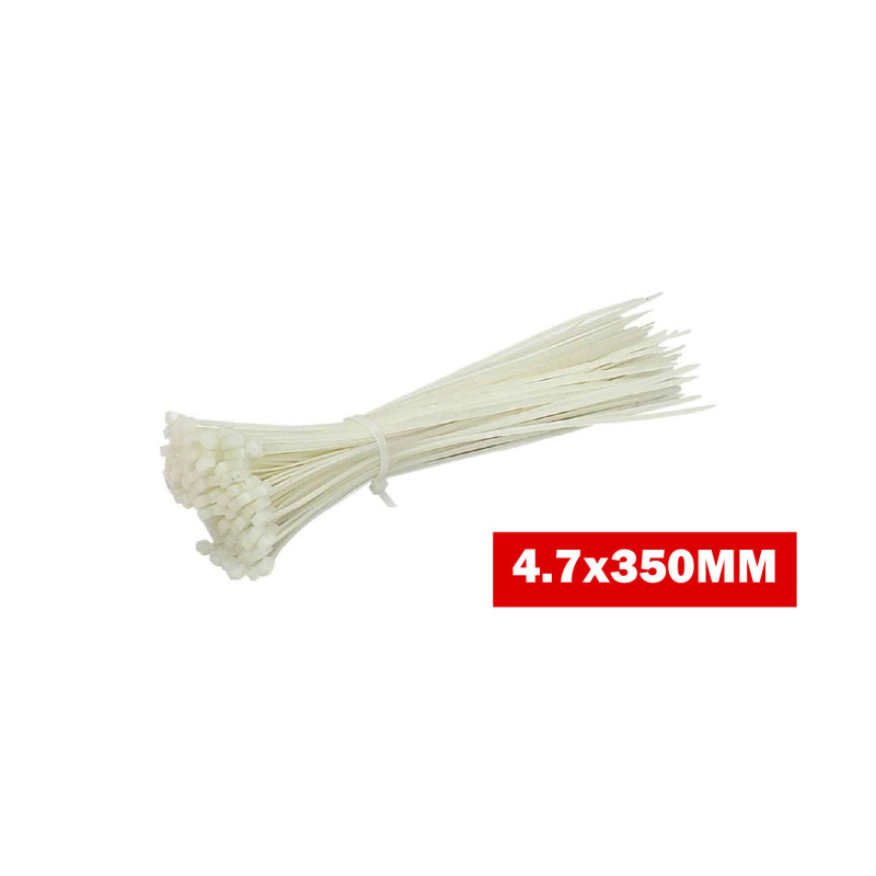 ATTACHE CABLE 100PC BLANC 4.7X350MM
