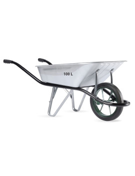 BROUETTE GRISE 105L ROUE PLEINE GALVA