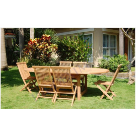 ENS TABLE OVALE 180/240cm   6CHAISES