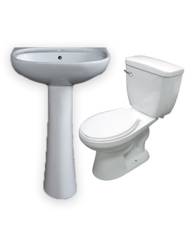 PACK WC LAVABO SUR COLONNE S-TRAP
