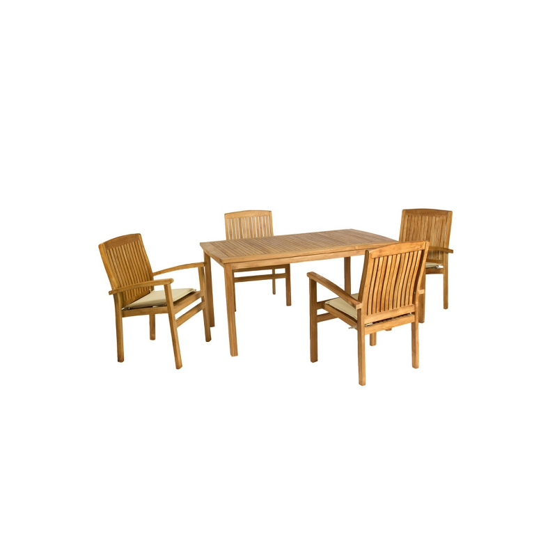 ENS TABLE TECK RECTANGULAIRE 150x90