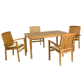 ENS TABLE TECK RECTANGULAIRE 150x90