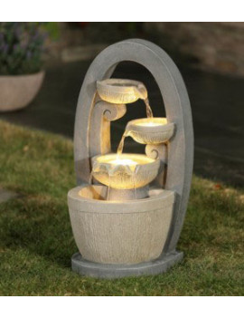 FONTAINE EXTERIEURE 3 LUMIERES LED CABLE