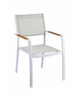 CHAISE EXTERIEUR ALU. BLANC 57X61X90cm