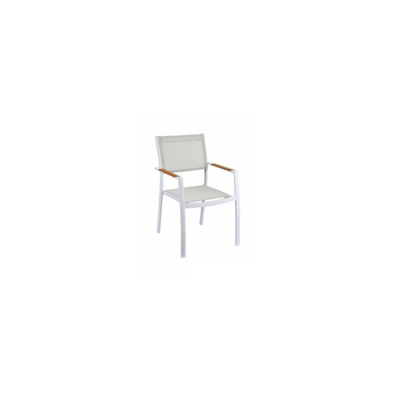 CHAISE EXTERIEUR ALU. BLANC 57X61X90cm