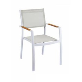 CHAISE EXTERIEUR ALU. BLANC 57X61X90cm