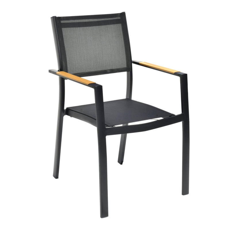 CHAISE EXTERIEUR ALU. GRIS FONCE 57X60X