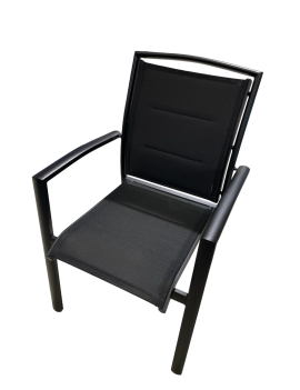 CHAISE EXTERIEUR ALU. GRIS FONCE