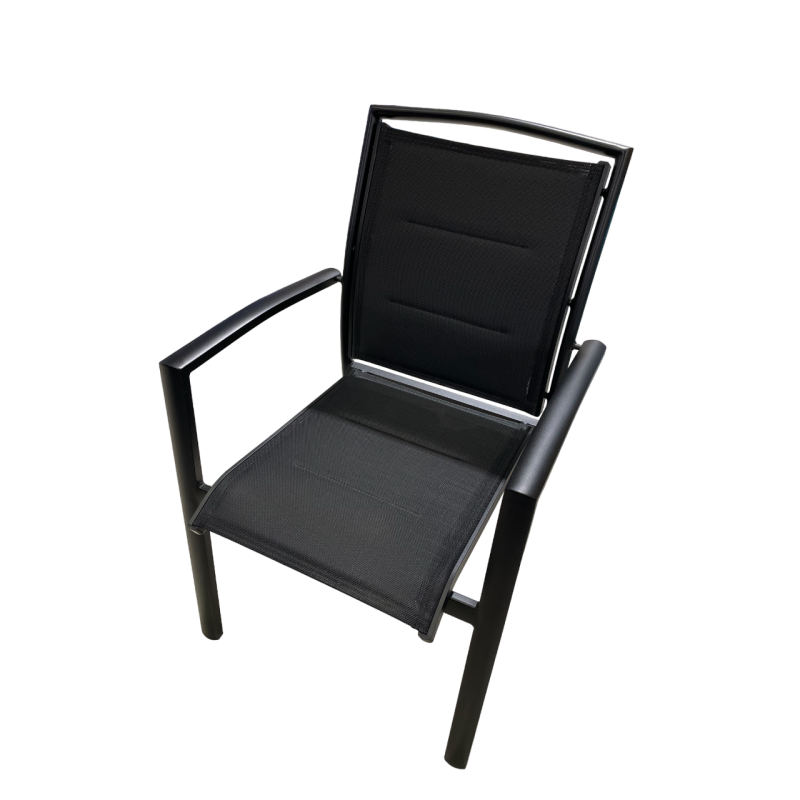 CHAISE EXTERIEUR ALU. GRIS FONCE