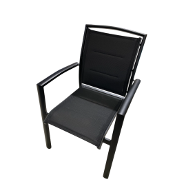 CHAISE EXTERIEUR ALU. GRIS FONCE