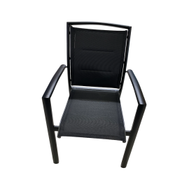 CHAISE EXTERIEUR ALU. GRIS FONCE