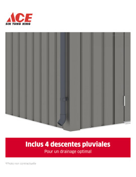 ABRI DE JARDIN 230X230X222CM GRIS FONCE