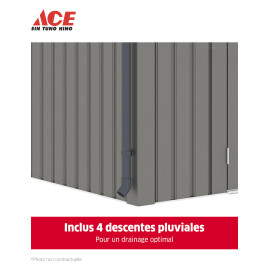 ABRI DE JARDIN 230X230X222CM GRIS FONCE