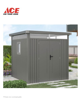 ABRI DE JARDIN 230X230X222CM GRIS FONCE