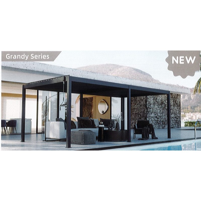 PERGOLA GRISE 600X400X220CM