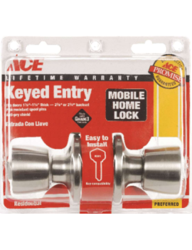 SERRURE ENTRY TULIP KNOB SATIN S/STEEL