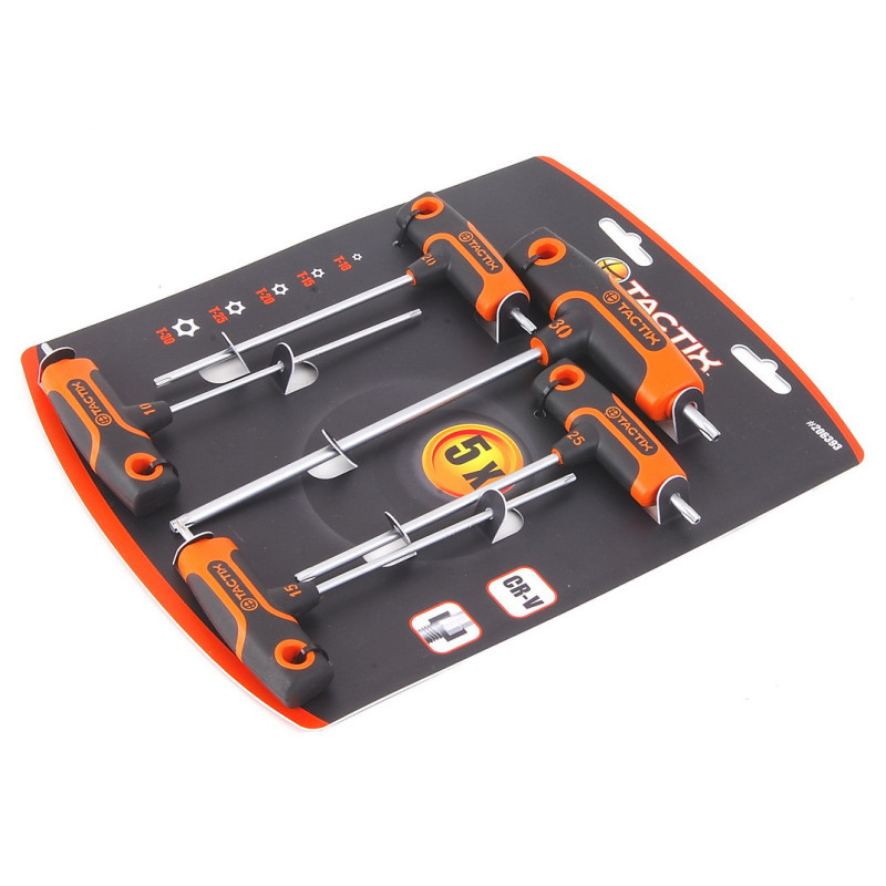 Ensemble de 5 tournevis TORX avec poignée 206393 - TACTIX