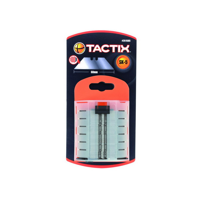 Lot de 100 lames pour cutter 60mm 261505 - TACTIX