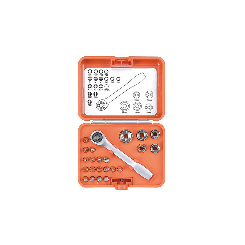 COFFRET CLIQUET/EMBOUTS 23pc  900204